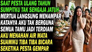 Di pesta ulang tahun mertua, aku ditampar depan tamu. Satu ucapan suamiku bikin semua gempar 😳