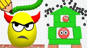 Draw to Smash Puzzle Game VS Hide Ball Brain Teaser Logic || Gameplay Double Teaser