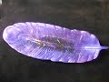 Let&#39;s #demold this!  #resin Feather w Chameleon Powder #temu #lynzcraftzdesignz