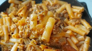 Pasta mit Fleisch, schnell und lecker