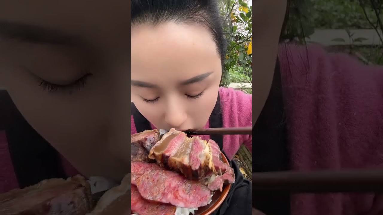 Eating White Rice with Chinese Sausage and Smoked Pork Belly