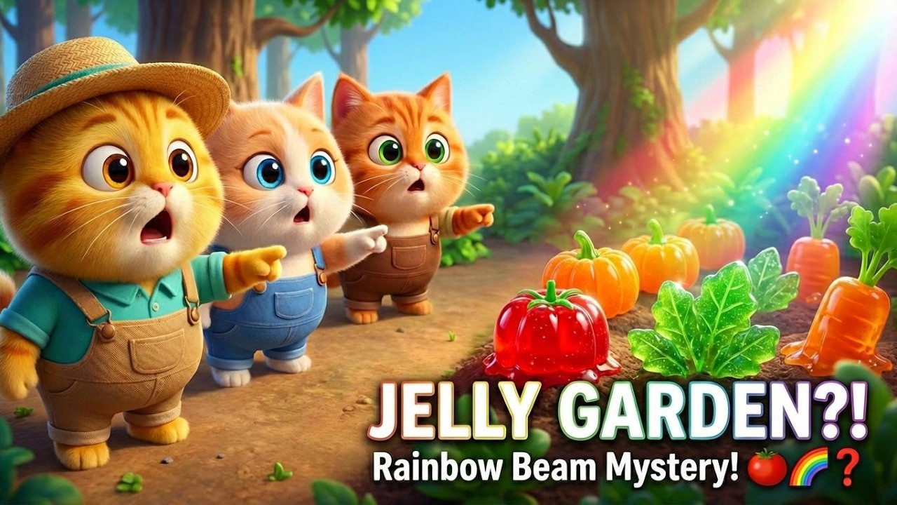 The Jelly Mirror Rainbow! 🌈🍅 Garden Turns to Jelly + Sticky Rescue! Red Yellow Green Safety