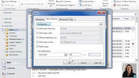 Outlook 2010 Create a Filter