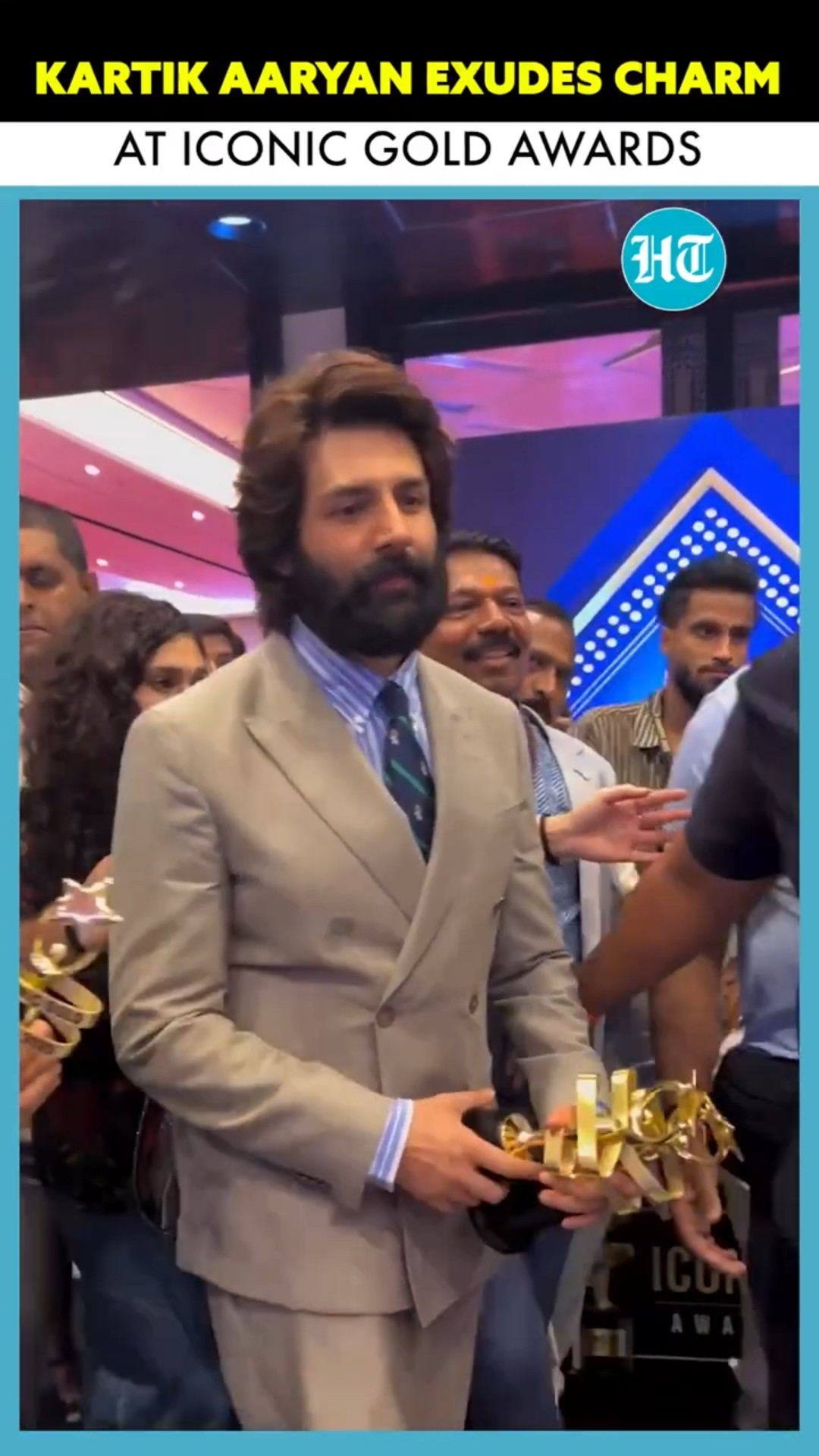 Bollywood Sensation Kartik Aaryan Steals The Spotlight As He Gets Papped At Iconic Gold Awards 2025
