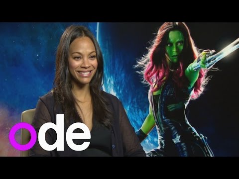 Zoe Saldana talks bodypaint and her love of Groot in Guardians of the Galaxy