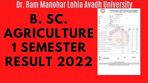RMLAU UG RESULT B. sc. Agriculture 1st Semester Result 2022 || rmlau