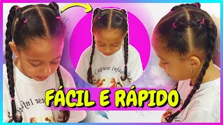 Penteado Fácil E Rápido Com Liguinhas Como Fazer Um Penteado Infantil Com Tranças Para Escola