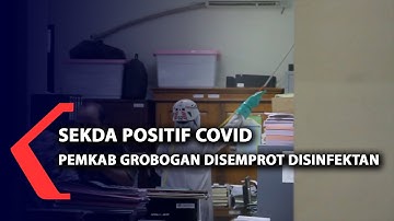 Sekda Positif Covid Pemkab Grobogan Disemprot Desinfektan