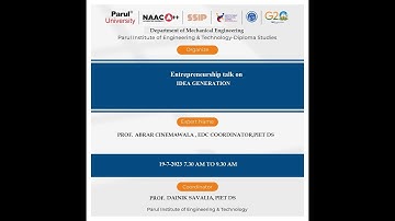 IDEA GENERATION WORKSHOP BY IIC PARUL UNIVERSITY-PIET-DS