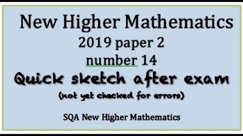2019 SQA Higher Mathematics paper 2 no.14  Quick Sketch