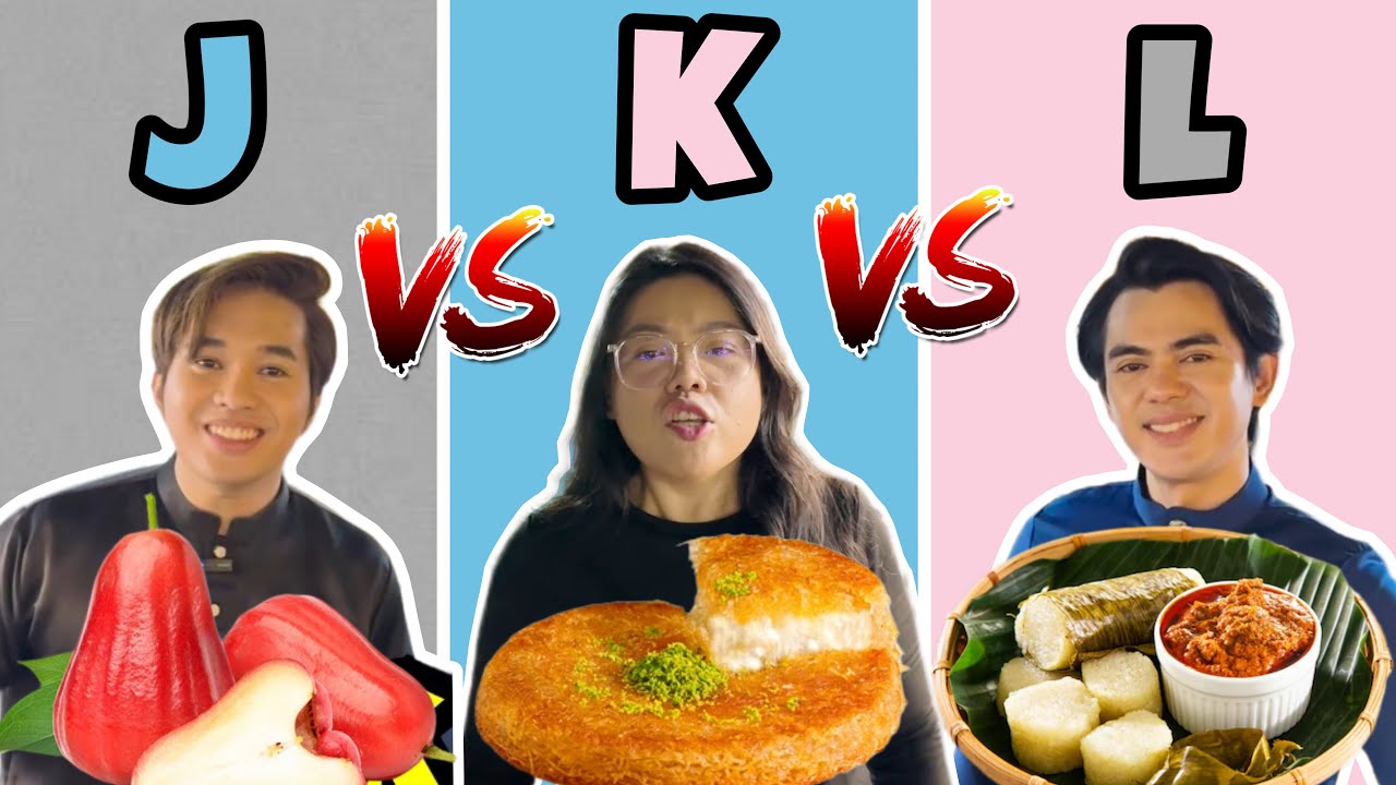 MAKAN MAKANAN HURUF J vs K vs L DI BAZAAR RAYA!