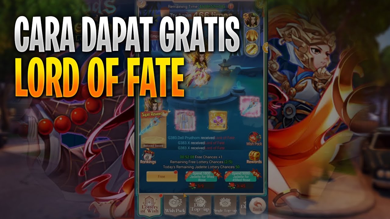 TIPS DAPATIN GRATIS LORD OF FATE | GODS AND DEMONS LEGEND INDONESIA