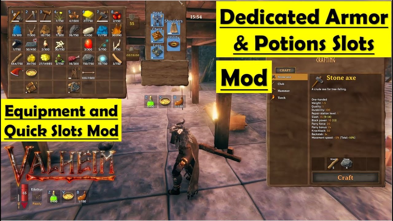 Valheim Equipment and Quick Slots Mod How to Install and Gameplay