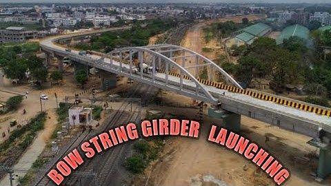 || Steel Bowstring Girder Launching on Railway Level Crossing Drawing and practical ||