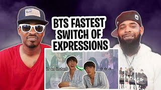 AMERICAN RAPPER REACTS TO -BTS has the fastest switch of expressions | from ˙ᵕ˙ to -ㅅ- in a second