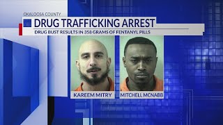 Two men arrested, 358 grams of fentanyl pills seized in Okaloosa County