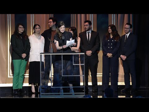 Nathan Fielder presents the 2024 Writers Guild Award for Limited Series to the writers of Beef
