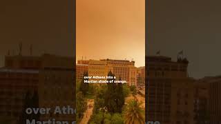 Eerie Martian-like sky engulfs Athens from Sahara Desert dust #Shorts