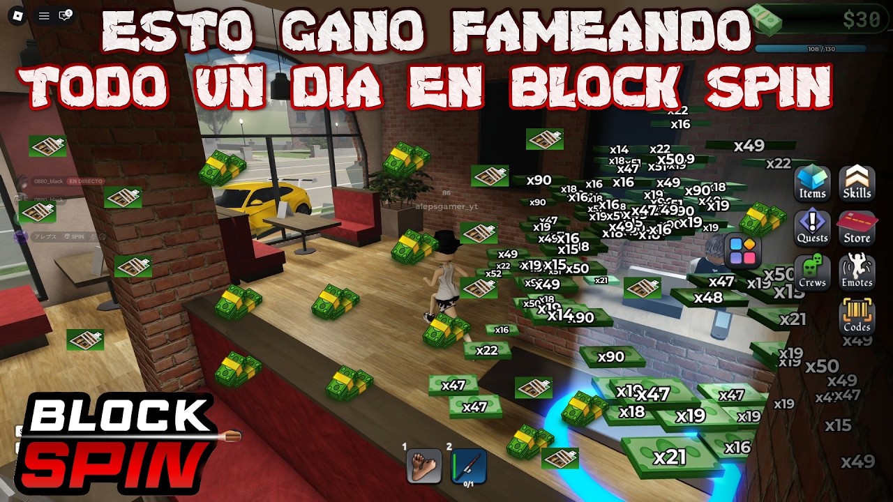 🔥BLOCK SPIN🔥💥ESTO GANO FAMEANDO UN DIA EN BLOCK SPIN💥