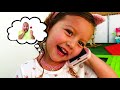 ✿ Alba and dad - jokes with sweets