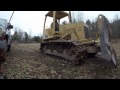 Clearing trees with bulldozer