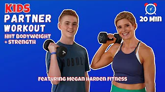 20 Min Kid’s Workout with Harbor and Megan | Full Body HIIT Workout Bodyweight and Strength   4K