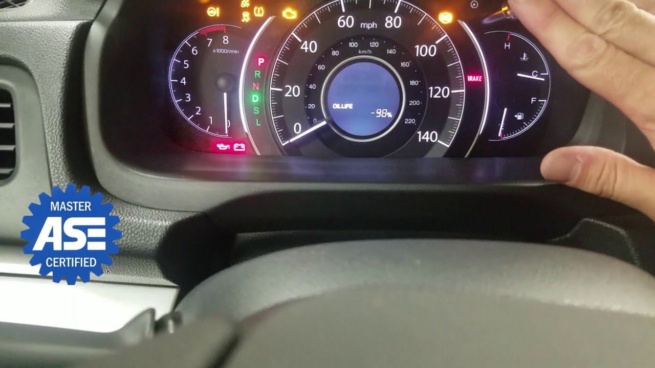 2016 Honda Cr-V Oil Life Indicator Reset Procedure - Youtube