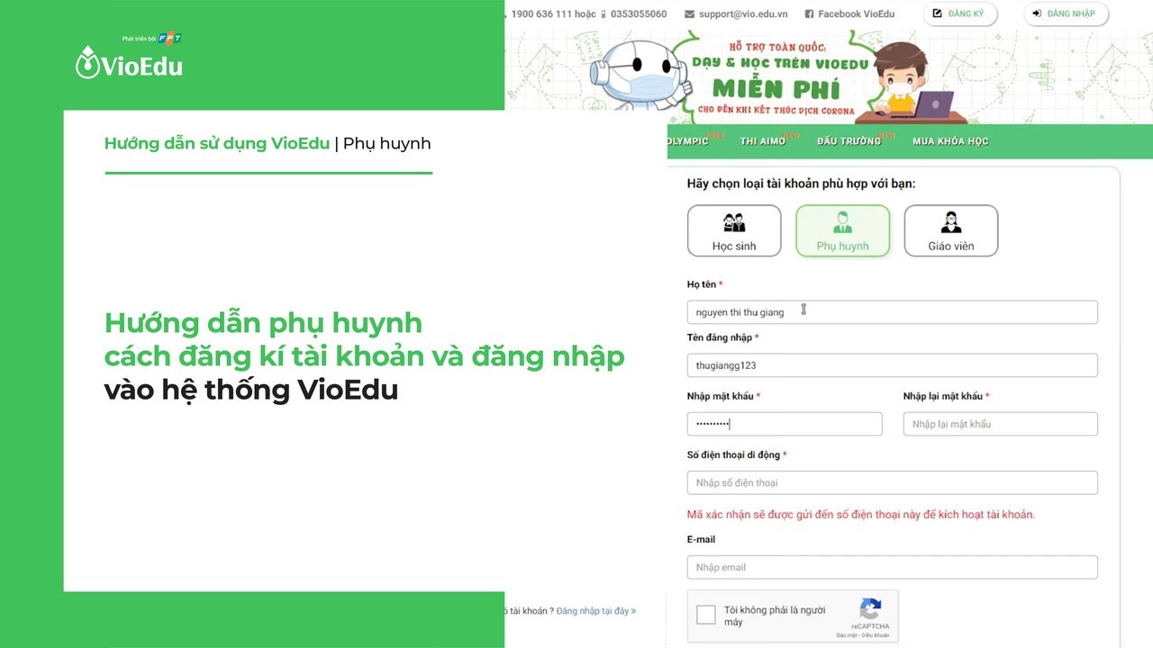 [VioEdu TV] Hướng dẫn phụ huynh cách đăng kí tài khoản và đăng nhập vào hệ thống VioEdu