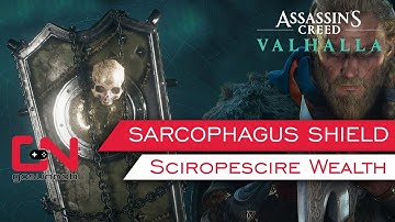 AC Valhalla Dhustone Quarry Armor - Sarcophagus Skull Shield Location Sciropescire Wealth