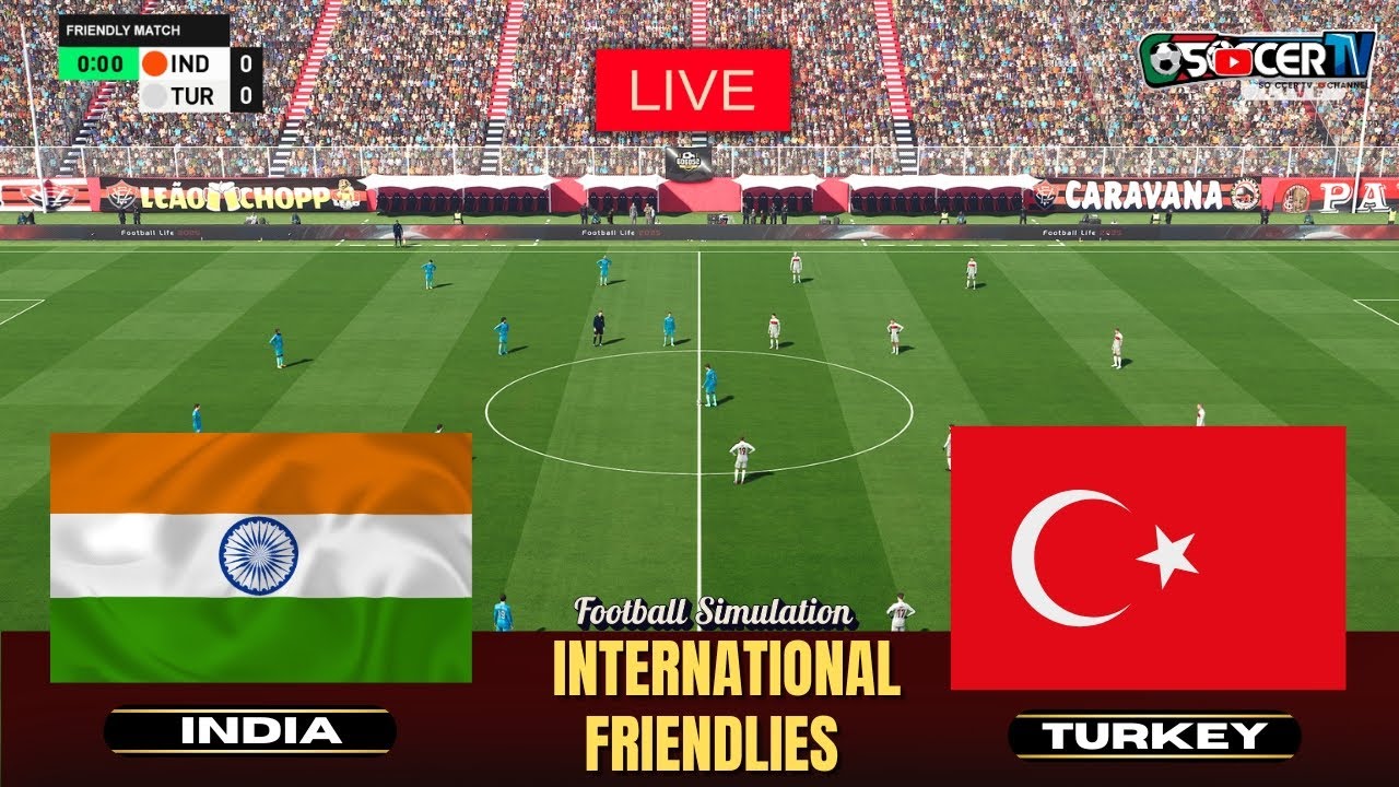 India vs. Turkey - International Friendly 2025 | Featuring Sunil Chhetri, PES Game Simulation.