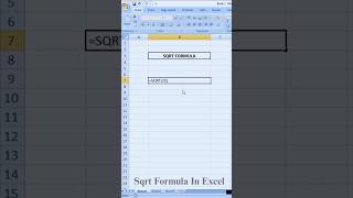 Sqrt Formula In Microsoft Excel. #excel #microsoftexcel #exceltips #microsoftoffice #exceltricks