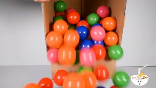 Learn basic colors for toddlers balls | Fun bouncing balls in a box | udonpasta
