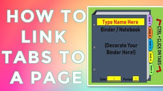 How To Link Tabs To A Page In The PowerPoint File Digital Interactive Notebook