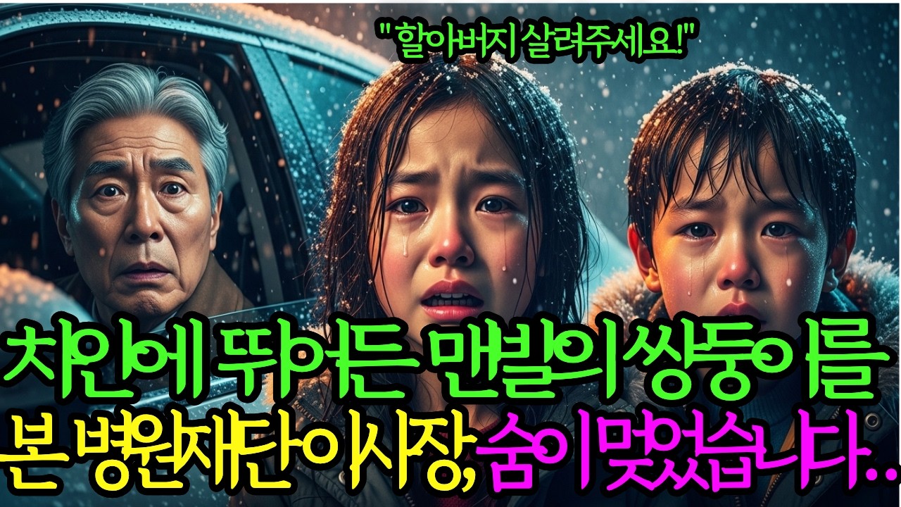눈보라속 차안으로 뛰어든, 맨발의 쌍둥이 본 병원재단 이사장, 숨이 멎었습니다.  
