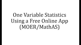 One Variable Statistics Using a Free Online App (MOER/MathAS) screenshot 5