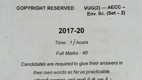 2017-20)semester2) AECC(EVS-set2)environmental science)vbu UG PYQ