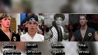 Daniel Larusso vs Johnny Lawrence vs Chozen Toguchi vs Mike barnes (karate kid)