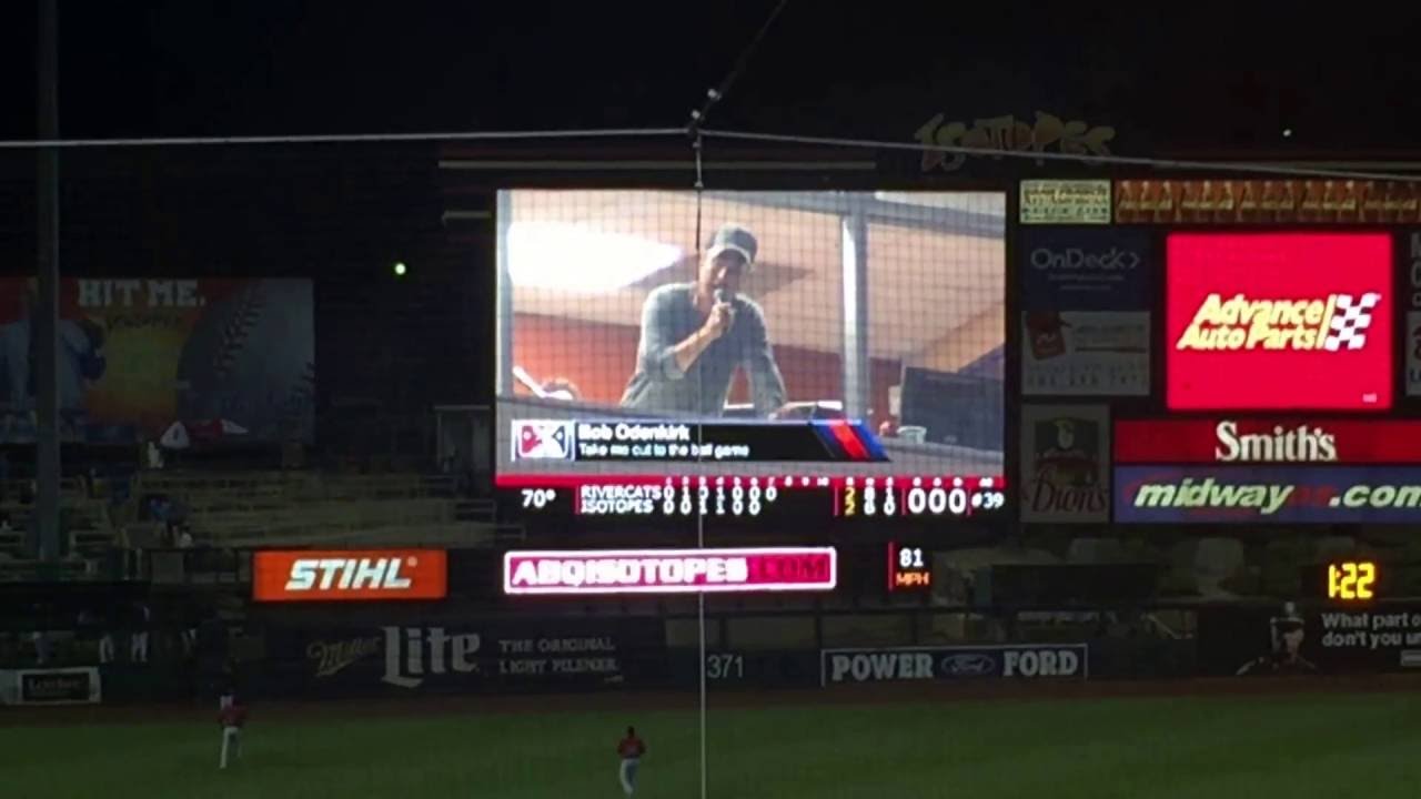 Bob Odenkirk sings at the ABQ Isotopes game for Better Call Saul night