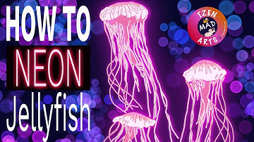 How to draw Jellyfish | Procreate NEON effect tutorial