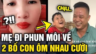 2 bố con 'CƯỜI NỘI THƯƠNG' khi thấy mẹ đi 'PHUN MÔI' về nhận hơn 10 triệu view | Tin 3 Phút