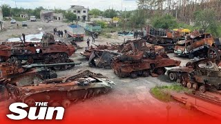 Footage shows abandoned tanks and destruction in recaptured Lyman, Ukraine