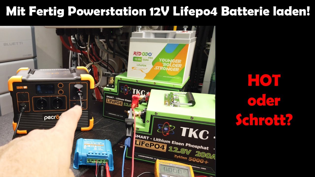 Mit Fertig Powerstation (pecron) über Victron step up Laderegler 12 Volt  Lifepo4 Batterie Laden! 