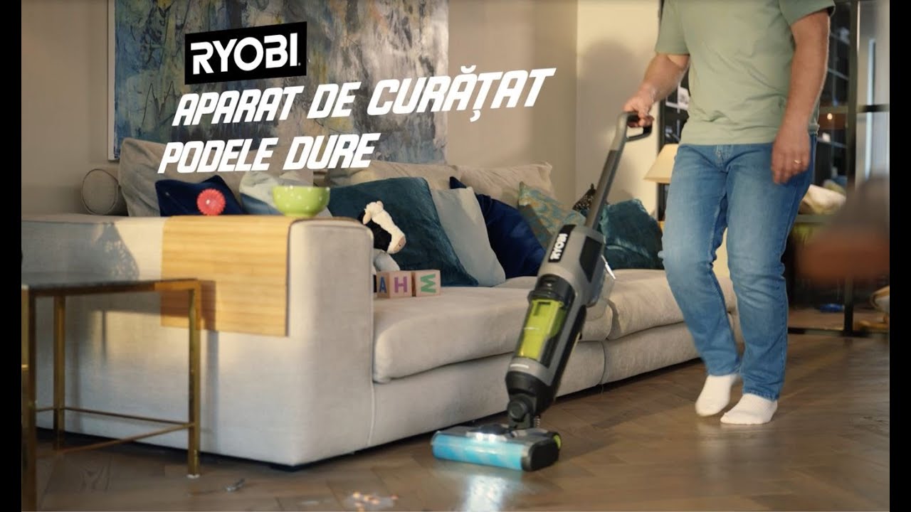 Aspirați, spălați și uscați cu un singur instrument! Detergent 3 în 1 RYOBI® pentru podea tare