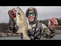 My First Catch of 2020! Winter Bass Fishing Deep Water Smallmouth