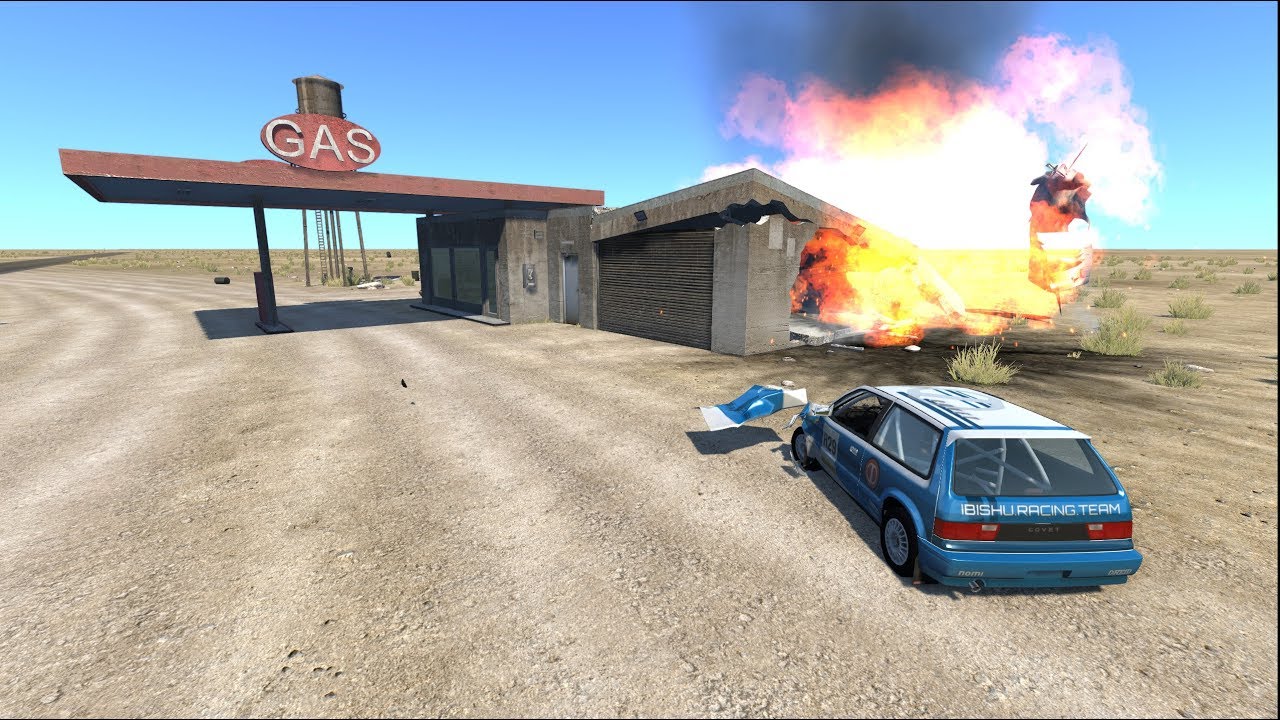 EXPLOSIVE! DESTROYABLE! Gas-Station - BeamNG.drive