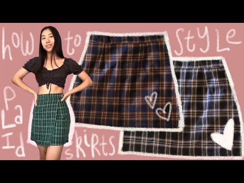 how to style plaid skirts *90s outfit ideas* - YouTube