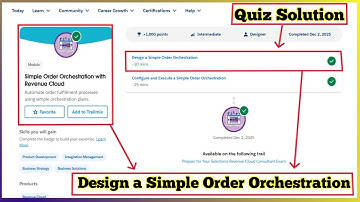 Design a Simple Order Orchestration | Simple Order Orchestration with Revenue Cloud | Quiz Solution