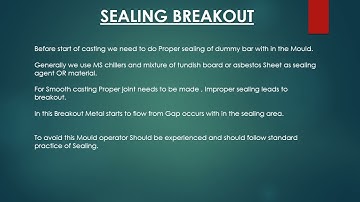 BREAKOUT IN CCM PART 6 |CONTINUOUS CASTING MACHINE | SEALING BREAKOUT |EARLY START LEARNING TALKS