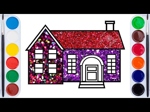 How to Draw a DOLL HOUSE for Kids 💖💜💚Doll House Drawing for