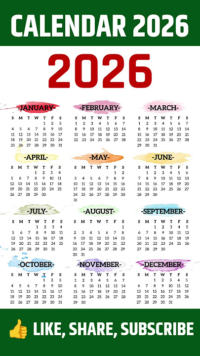 Calendar 2026 / New year 2026🎉 / new year date #newyearcalendar2026